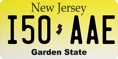 NJ license plate I50AAE