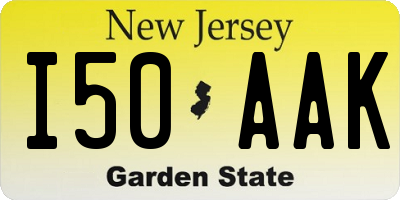 NJ license plate I50AAK