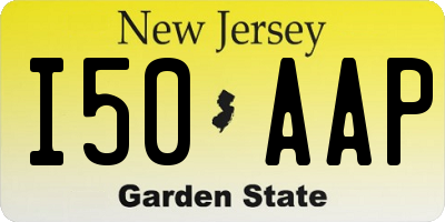 NJ license plate I50AAP