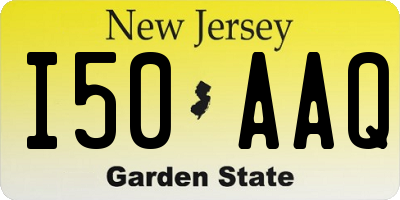 NJ license plate I50AAQ