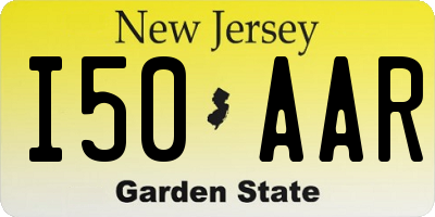 NJ license plate I50AAR