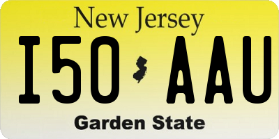 NJ license plate I50AAU