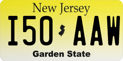 NJ license plate I50AAW