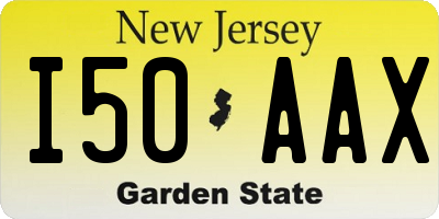 NJ license plate I50AAX