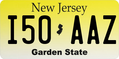 NJ license plate I50AAZ