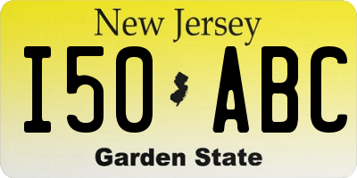 NJ license plate I50ABC