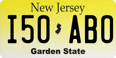 NJ license plate I50ABO