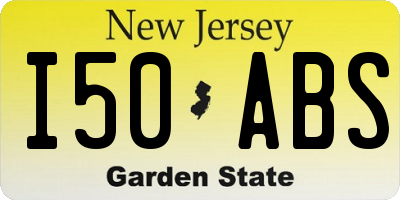 NJ license plate I50ABS