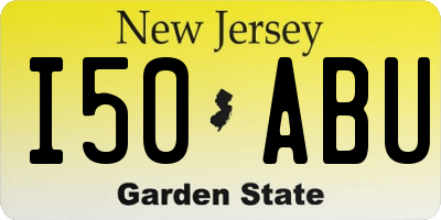 NJ license plate I50ABU