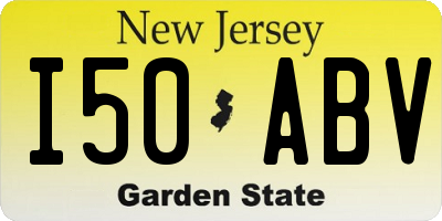 NJ license plate I50ABV