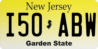NJ license plate I50ABW
