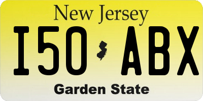 NJ license plate I50ABX