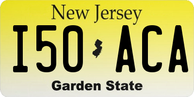 NJ license plate I50ACA