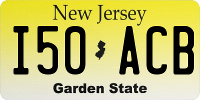 NJ license plate I50ACB