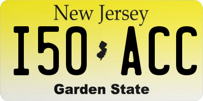 NJ license plate I50ACC