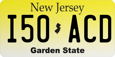 NJ license plate I50ACD