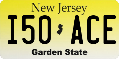 NJ license plate I50ACE