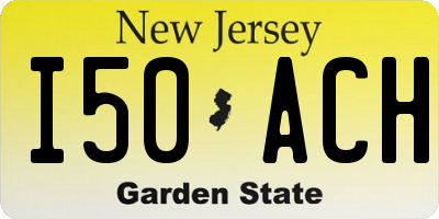 NJ license plate I50ACH