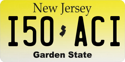 NJ license plate I50ACI