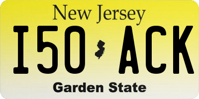 NJ license plate I50ACK