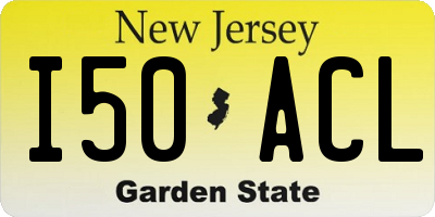 NJ license plate I50ACL