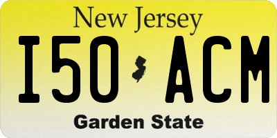 NJ license plate I50ACM