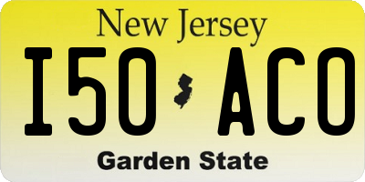 NJ license plate I50ACO