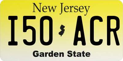 NJ license plate I50ACR