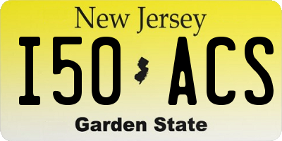 NJ license plate I50ACS