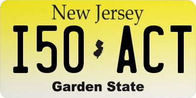 NJ license plate I50ACT