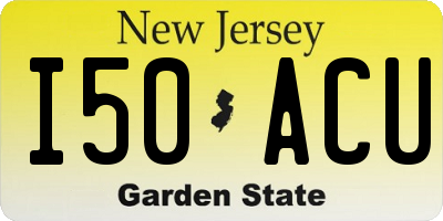 NJ license plate I50ACU