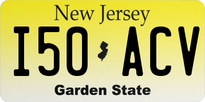 NJ license plate I50ACV