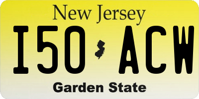 NJ license plate I50ACW