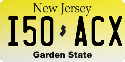 NJ license plate I50ACX