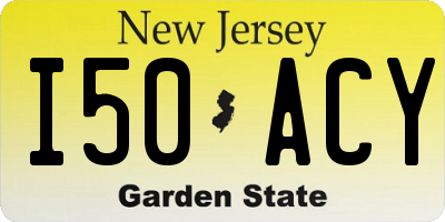 NJ license plate I50ACY