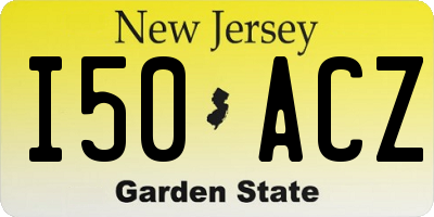 NJ license plate I50ACZ
