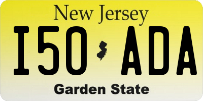 NJ license plate I50ADA