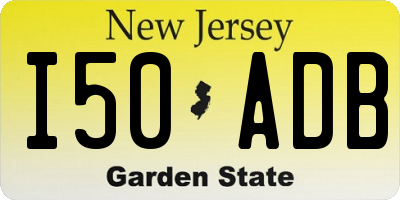 NJ license plate I50ADB