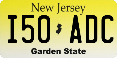 NJ license plate I50ADC