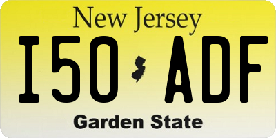 NJ license plate I50ADF