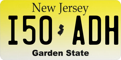 NJ license plate I50ADH