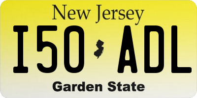 NJ license plate I50ADL
