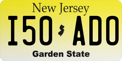 NJ license plate I50ADO