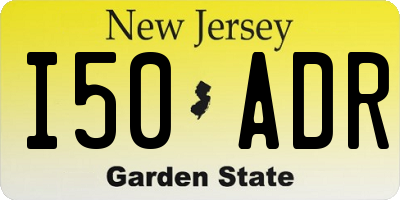 NJ license plate I50ADR