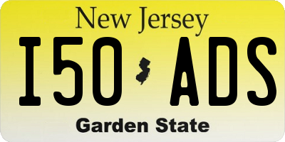 NJ license plate I50ADS