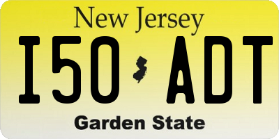 NJ license plate I50ADT