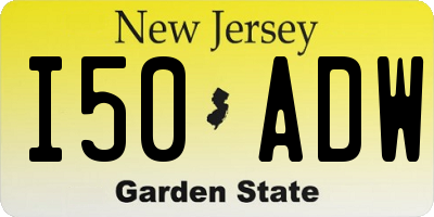 NJ license plate I50ADW