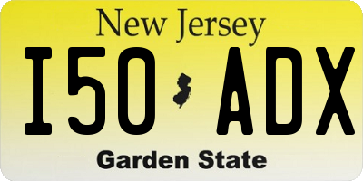 NJ license plate I50ADX