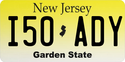 NJ license plate I50ADY