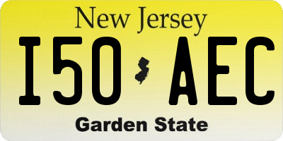 NJ license plate I50AEC